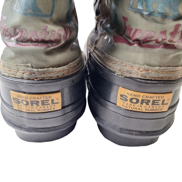 Vintage Sorel‎ Women Tall Freestyle Nylon Rubber Winter Lined Snow Boots Size 7 - Picture 9 of 16
